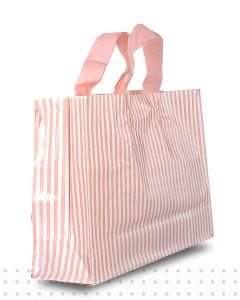 SMALL Pink Stripes HD Plastic Bags