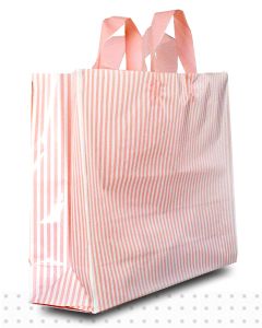 LARGE Pink Stripes HD Plastic Bags