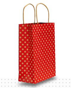 Paper Bags with Handles JUNIOR Red Spots Regular