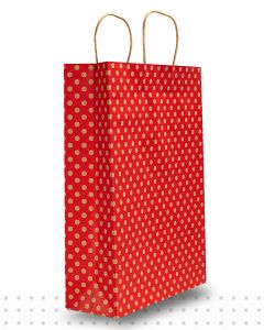 Paper Bags with Handles MIDI Red Spots Regular