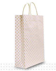 Paper Bags with Handles MIDI White Spots Regular