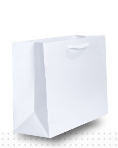 Laminated Carry Bags MEDIUM Gloss White Deluxe