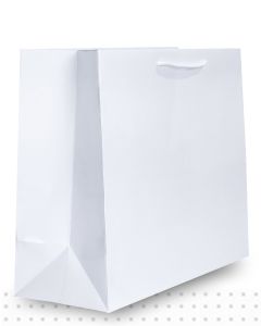 Laminated Carry Bags LARGE Gloss White Deluxe